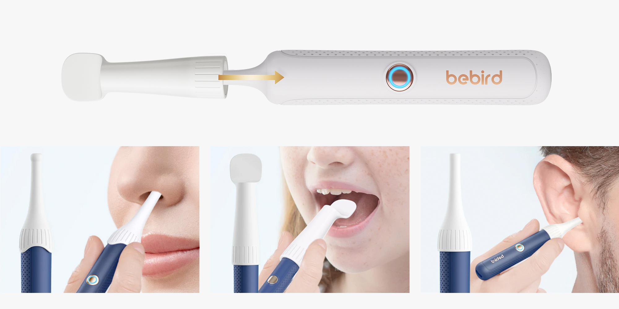 width=100% Urządzenie do czyszczenia uszu Bebird EarSight Plus R37R - biały